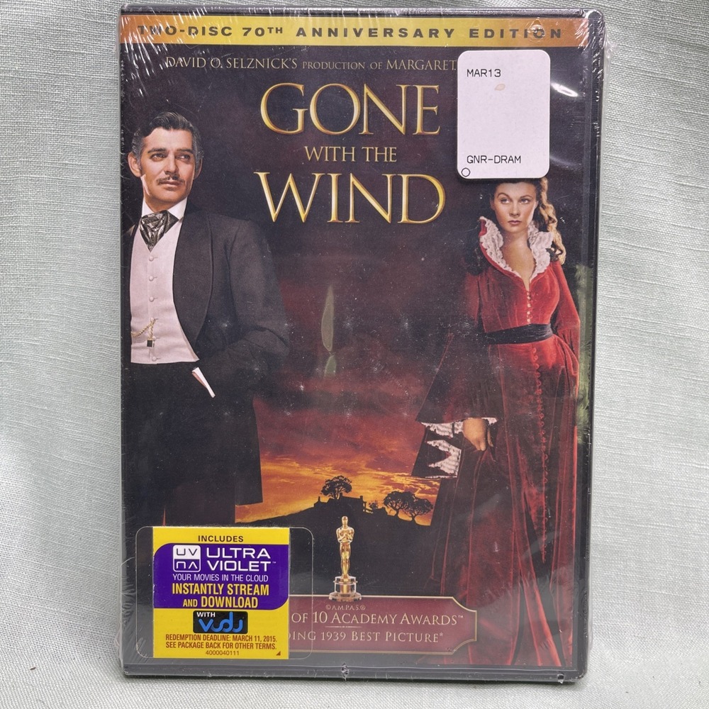 Gone With The Wind 70th Anniversary Edition 2 Disc DVD Sealed UV Copy